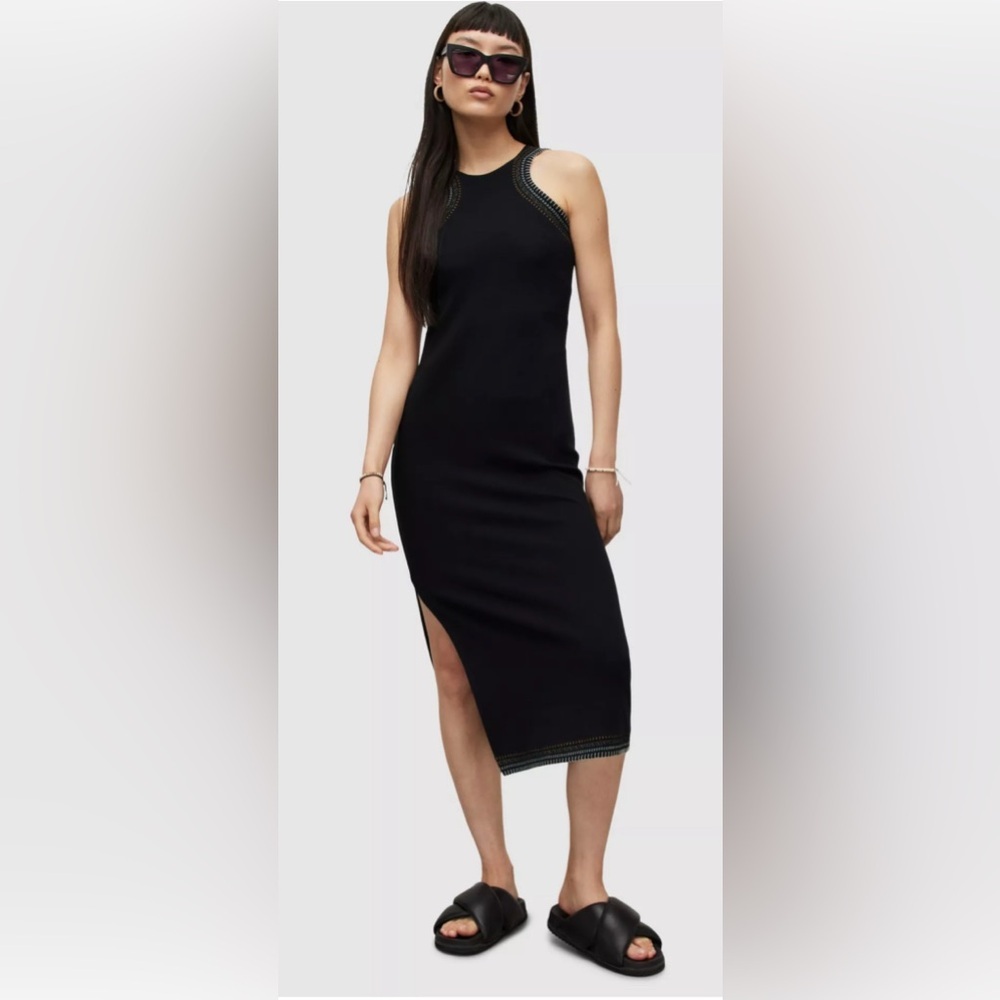 AllSaints Mako Crochet Midi Dress Size 2